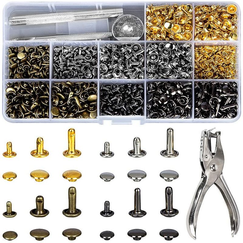 Rivet Setter Tool - Metal Çift Kapaklı Perçinler Damızlık Yuvarlak
