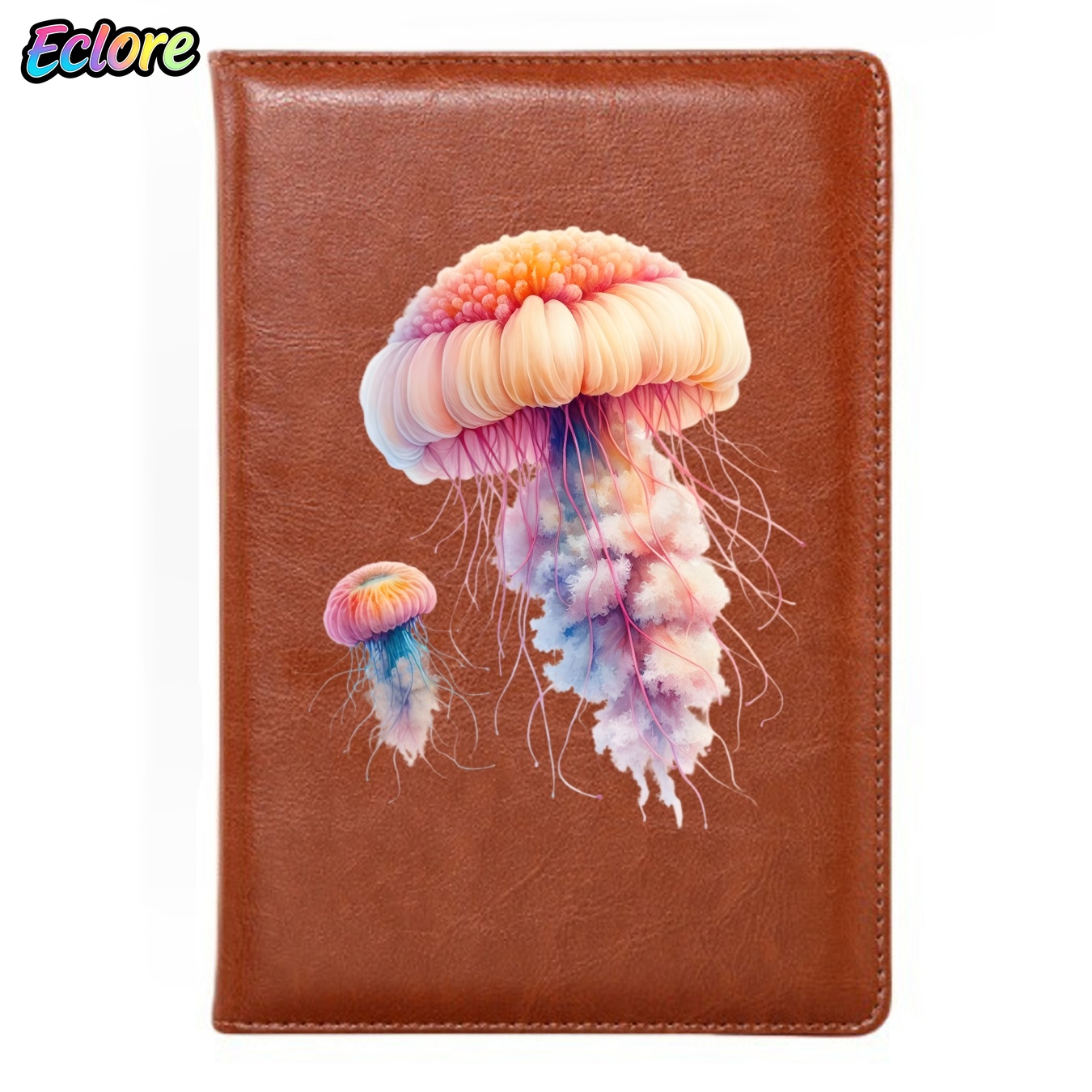 Leather Work Diary Covers - Renkli Denizanası PU Deri Defter Kişiselleştirilmiş